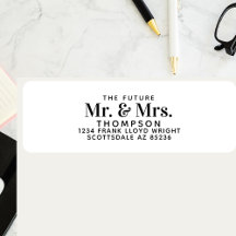 Future Mr and Mrs Stylish Wedding Return Address 