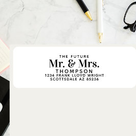 Future Mr and Mrs Stylish Wedding Return Address 