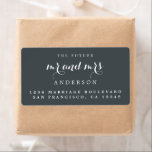 Future Mr. Chic Script Wedding Rücksendeadresse<br><div class="desc">Chic, modern und einfach Brautadressen-Label mit dem Text future mr mrs in weißer, eleganter Schrift-Kalligraphie und stilvoller Typografie auf schwarzem Hintergrund. Fügen Sie einfach Ihren Namen und Ihre Adresse hinzu. Exklusiv für Sie entworfen von Happy Dolphin Studio. Wenn Sie Hilfe oder passende Produkte benötigen, kontaktieren Sie uns bitte über unseren...</div>
