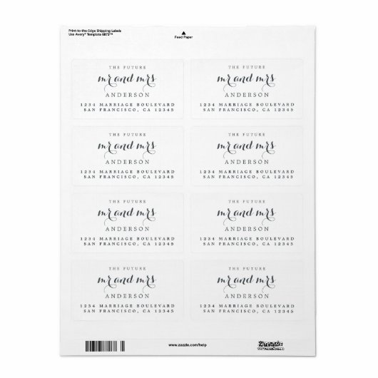 Future Mr. Chic Script Wedding Rücksendeadresse (Vorne)