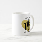 Future Mr Gold Heart Custom Wedding Monogram Kaffeetasse (VorderseiteRechts)
