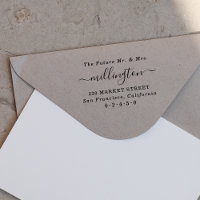 Future Mr. & Mrs. Elegant Script Name Rücksendeadr