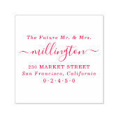 Future Mr. & Mrs. Elegant Script Name Rücksendeadr Permastempel (Design)