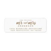 Future Mr. Mrs. Gold Ink Script Rücksendeadresse (Vorne)