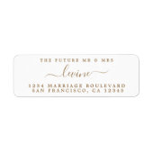 Future Mr. Mrs. Gold Script Wedding Rücksendeadres (Vorne)