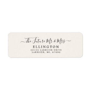 Future Mr & Mrs Ivory Wedding Return Address Label