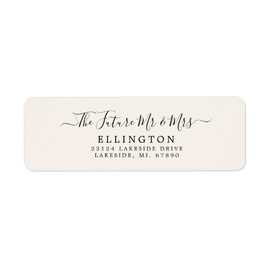 Future Mr & Mrs Ivory Wedding Return Address Label (Vorne)