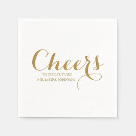 Future Mr. & Mrs. Name Minimalistisch Wedding Whit Serviette