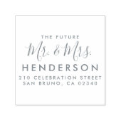 Future Mr. & Mrs. Script Moderne Name Rücksendeadr Permastempel (Design)