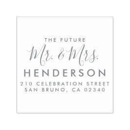 Future Mr. & Mrs. Script Moderne Name Rücksendeadr Permastempel