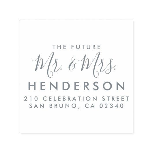 Future Mr. & Mrs. Script Moderne Name Rücksendeadr Permastempel (Design)