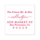 Future Mr. & Mrs. Script Wedding Rücksendeadresse Permastempel (Design)