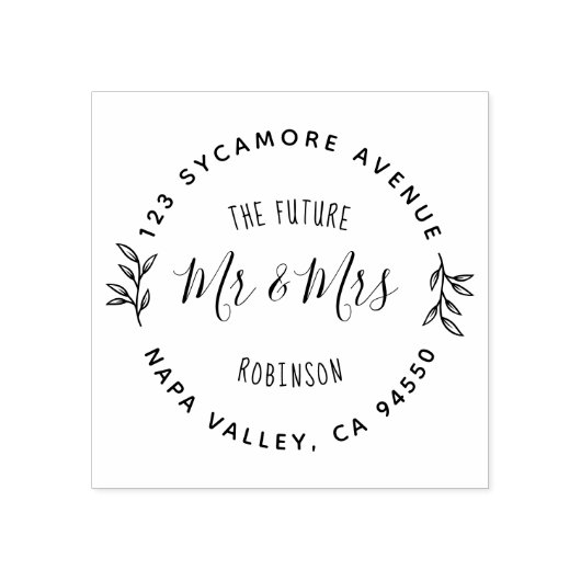 Future Mr. & Mrs. | VERLOBTE RÜCKSENDEADRESSE Gummistempel (Prägung)