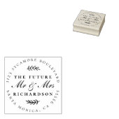 Future Mr. & Mrs. | VERLOBTE RÜCKSENDEADRESSE Gummistempel (Stempel)