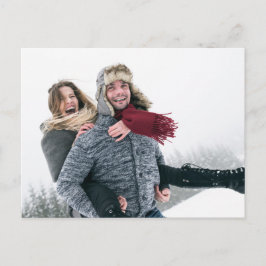 Future Mr. & Mrs. Winter Tree Snow Blue Watercolor Ankündigungspostkarte