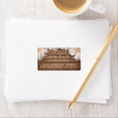 Future Mr Pink Floral Wood Wedding Address Labrado Adressaufkleber (Insitu)