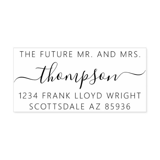 Future Mr. und Mrs. Custom Wedding Rücksendeadress Permastempel (Design)
