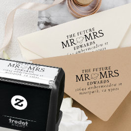 Future Mr. und Mrs. Elegant Wedding Rücksendeadres Permastempel