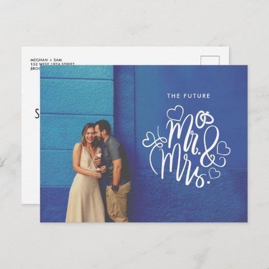 Future Mr. Wedding Foto Save the Date Ankündigungspostkarte (Vorne/Hinten)