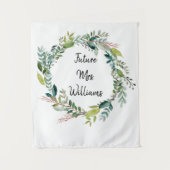 Future Mrs Backdrop Greenery Foliage Brautparty Wandteppich (Vorderseite)