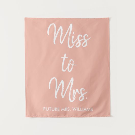Future Mrs Backdrop Peach Brautparty Fotobooth Wandteppich (Vorderseite)