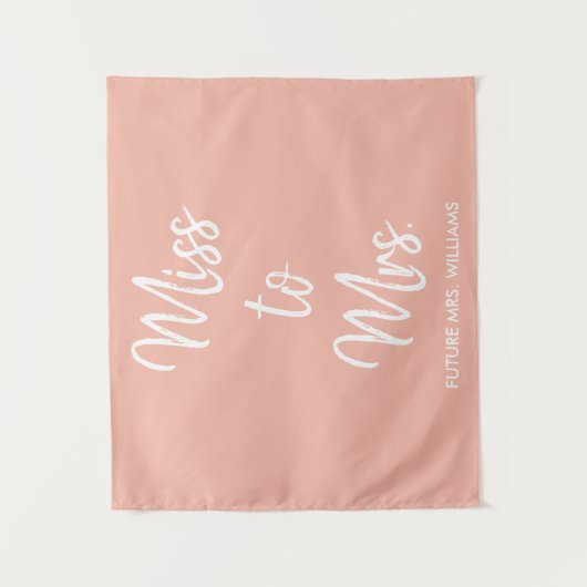 Future Mrs Backdrop Peach Brautparty Fotobooth Wandteppich (Vorderseite)