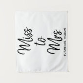 Future Mrs Backdrop Schwarz-weiß Brautparty Prop Wandteppich (Vorderseite)