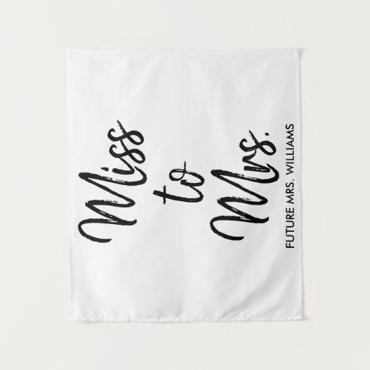 Future Mrs Backdrop Schwarz-weiß Brautparty Prop Wandteppich (Vorderseite)