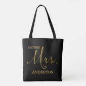 Future Mrs Black and Imitats-Glitzer Gold Tasche (Rückseite)