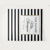 Future Mrs Black Stripe Brautparty Foto Prop Wandteppich (Vorderseite (Horizontal))