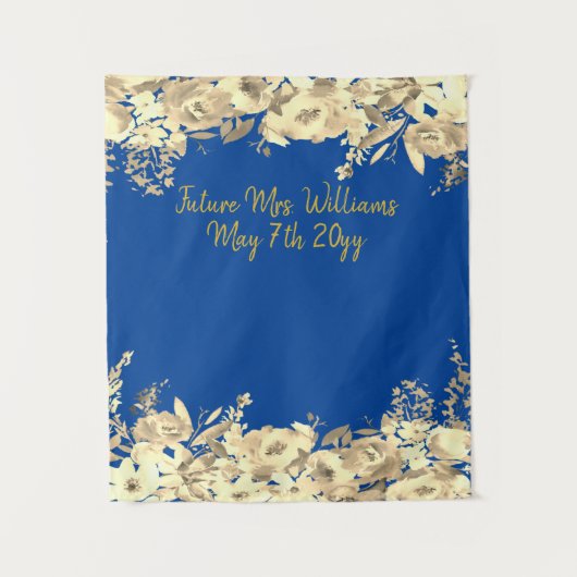 Future Mrs Blue Brautparty Foto Stand Hintergrund Wandteppich (Vorderseite)