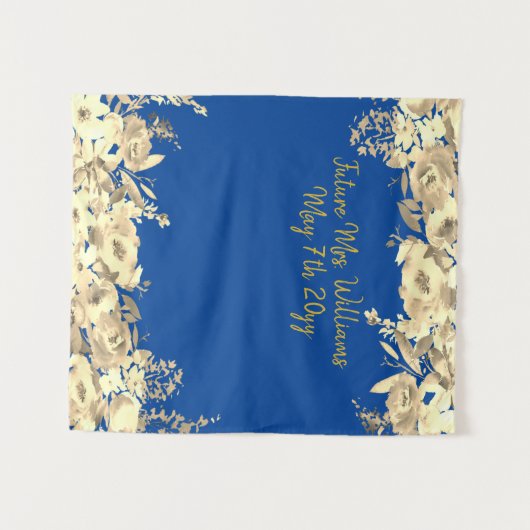 Future Mrs Blue Brautparty Foto Stand Hintergrund Wandteppich (Vorderseite (Horizontal))