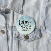 Future Mrs Blue Glitzer Button (Beispiel)