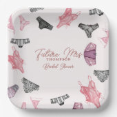 Future Mrs Blush Lingerie Blush Brautparty Pappteller (Vorderseite)