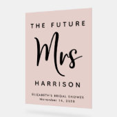 Future Mrs Blush Pink Brautparty Willkommen Acrylschild (Winkel)