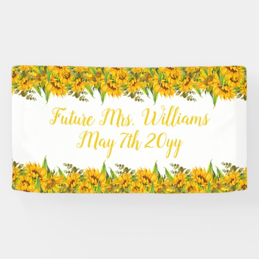 Future Mrs Boho Sunflowers Brautparty Table Banner (Horizontal)