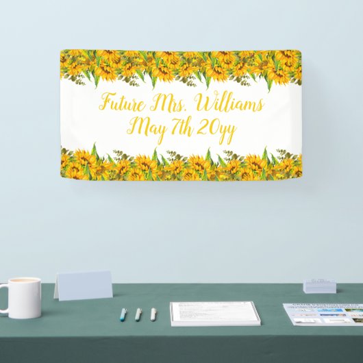 Future Mrs Boho Sunflowers Brautparty Table Banner (Messe)