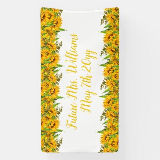 Future Mrs Boho Sunflowers Brautparty Table Banner (Vertikal)
