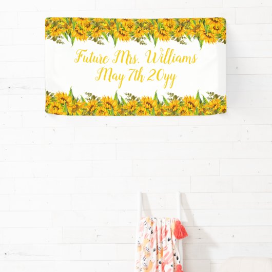 Future Mrs Boho Sunflowers Brautparty Table Banner (InSitu)
