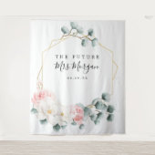 Future Mrs Brautparty Backdrop Grüne Floral Wandteppich (Vorderseite)