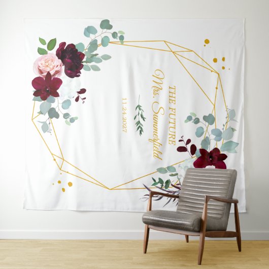 Future Mrs Brautparty Gold Backdrop Foto Stand Wandteppich (Beispiel (Horizontal))