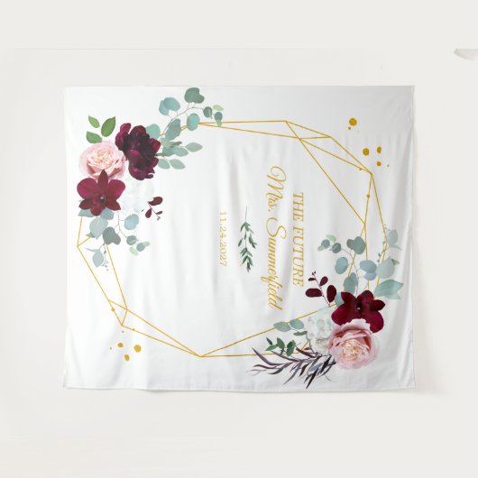 Future Mrs Brautparty Gold Backdrop Foto Stand Wandteppich (Vorderseite (Horizontal))