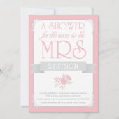 Future Mrs Brautparty Invite | Blush Pink Grau Einladung (Vorderseite)