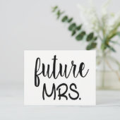 Future Mrs. Brautparty Schwarz-weiß Wedding Einladungspostkarte (Stehend Vorderseite)