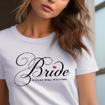 Future Mrs Bride Black Custom Script Wedding<br><div class="desc">Niedliches und elegantes Bridal-Shirt kann mit Ihrem Namen "Future Mrs." individuell gestaltet werden.</div>