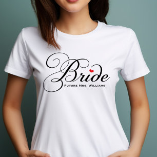 Future Mrs Bride Black Custom Script Wedding T-Shirt