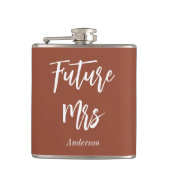 Future Mrs Bride Brown Wedding Terracotta Flachmann (Vorderseite)