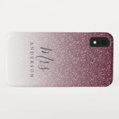 Future Mrs Burgundy Glitzer Chic Script Bride Case-Mate iPhone Hülle (Rückseite (Horizontal))