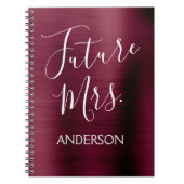 Future Mrs Burgundy Lila Brautparty Planner Notizblock (Vorderseite)