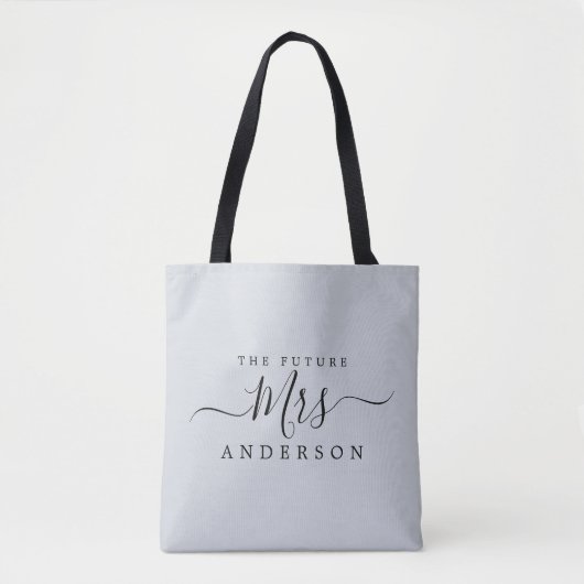 Future Mrs. Chic Script Individuelle Name Bride To Tasche (Vorderseite)